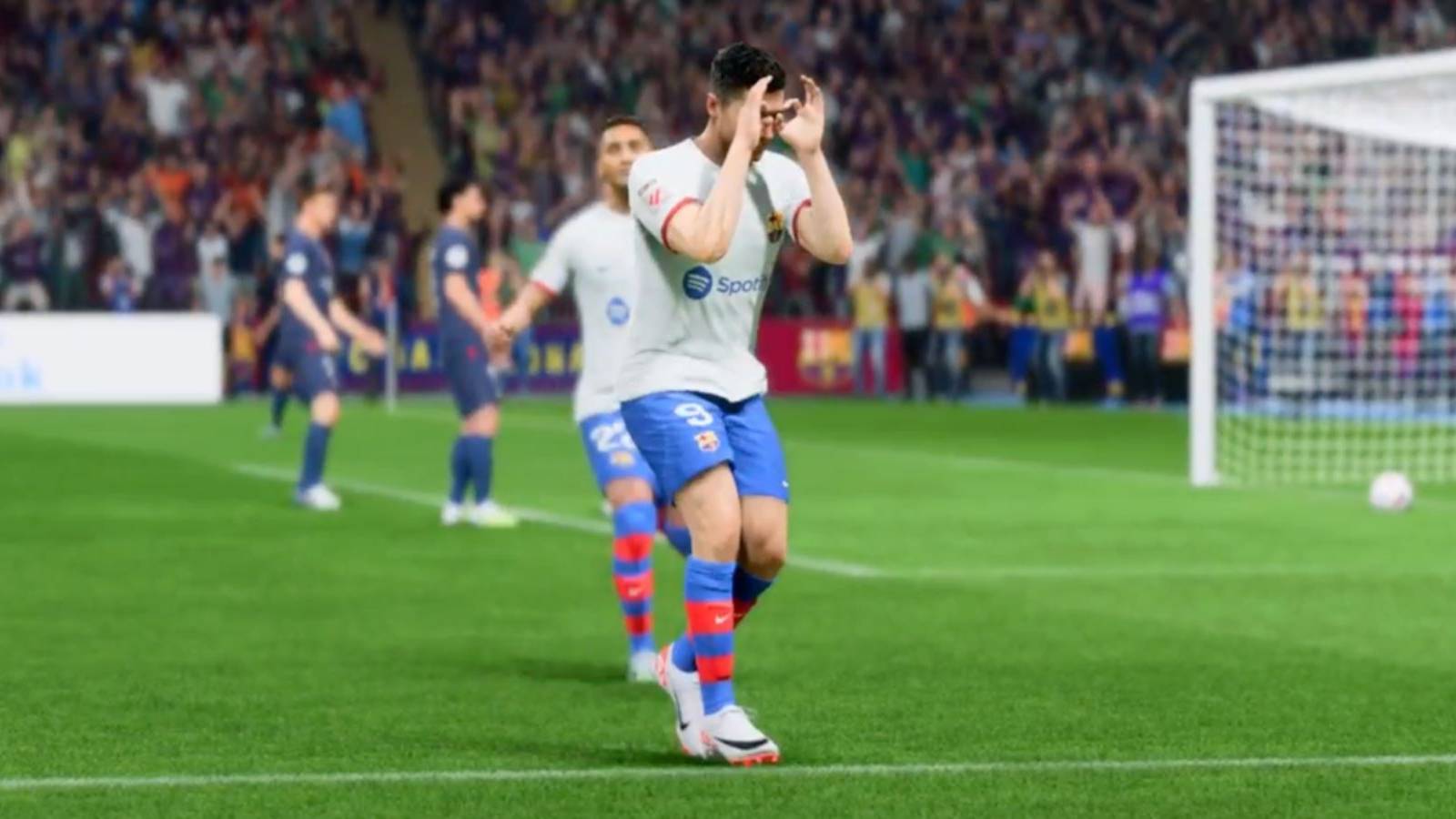 a player doing the griddy dance in ea sports fc 24.