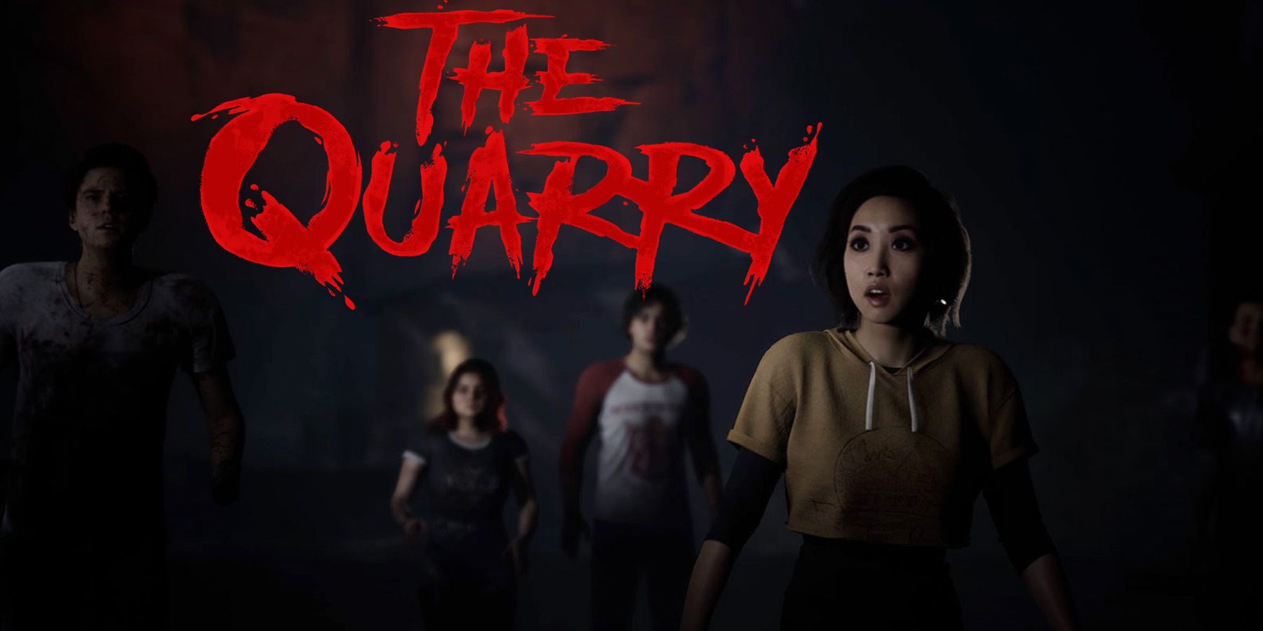 The Quarry crew surprised screenshot with red game logo