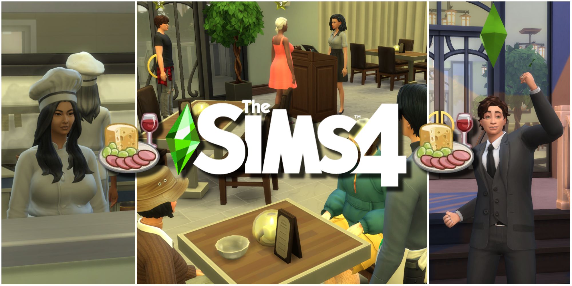 Sims who are working at restaurants and eating at them in a game file enhanced by the best restaurant mods
