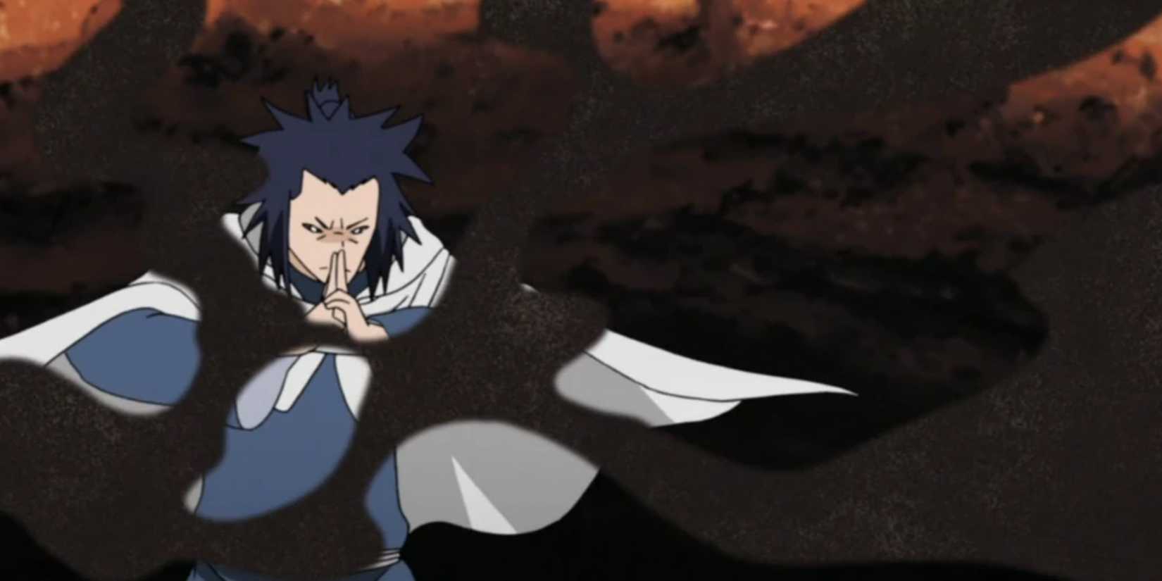 The Third Kazekage uses Magnet Release to control Iron Sand against Orochimaru in Naruto" Shippuden