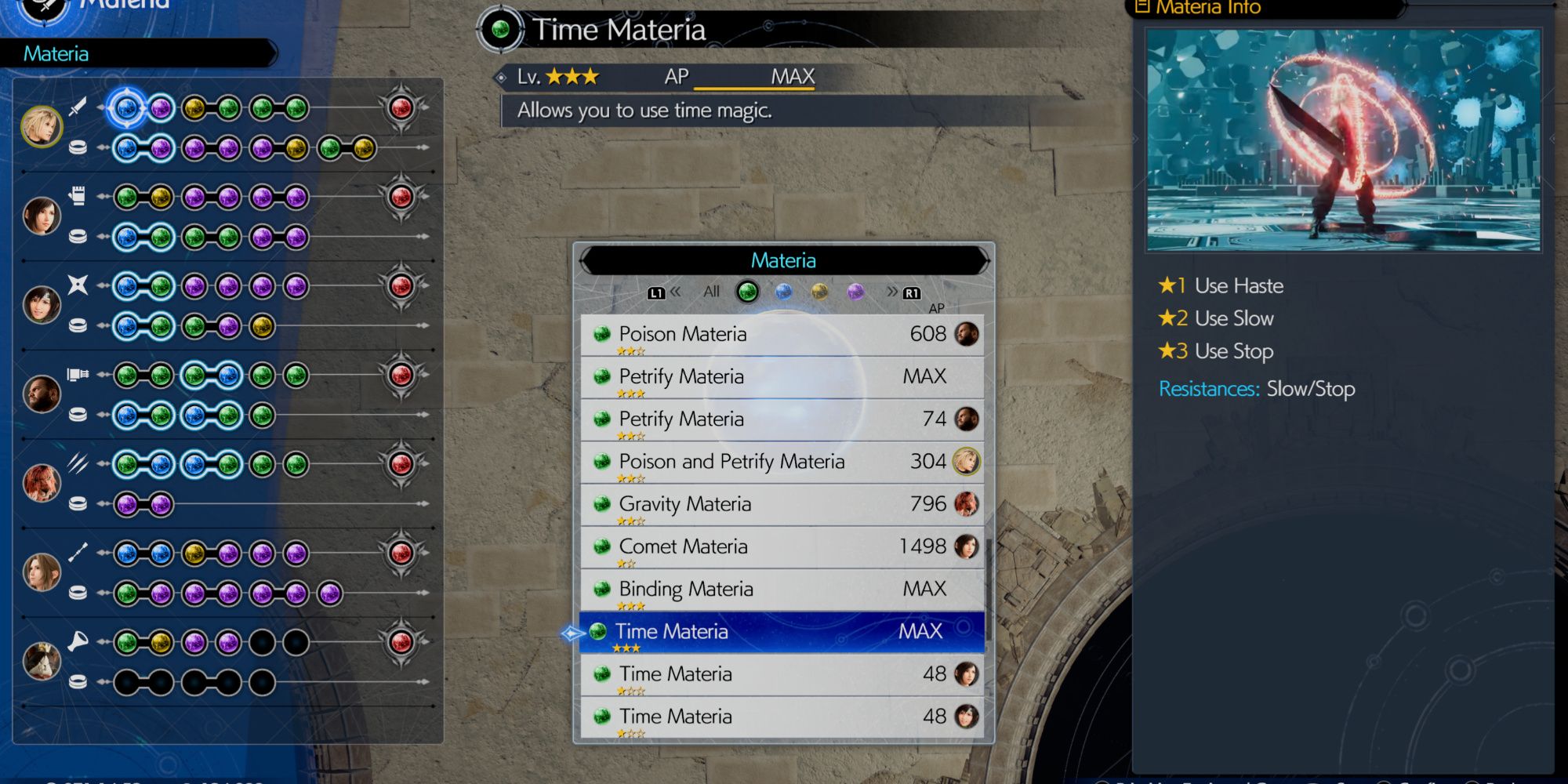 Time Materia in Final Fantasy 7 Rebirth