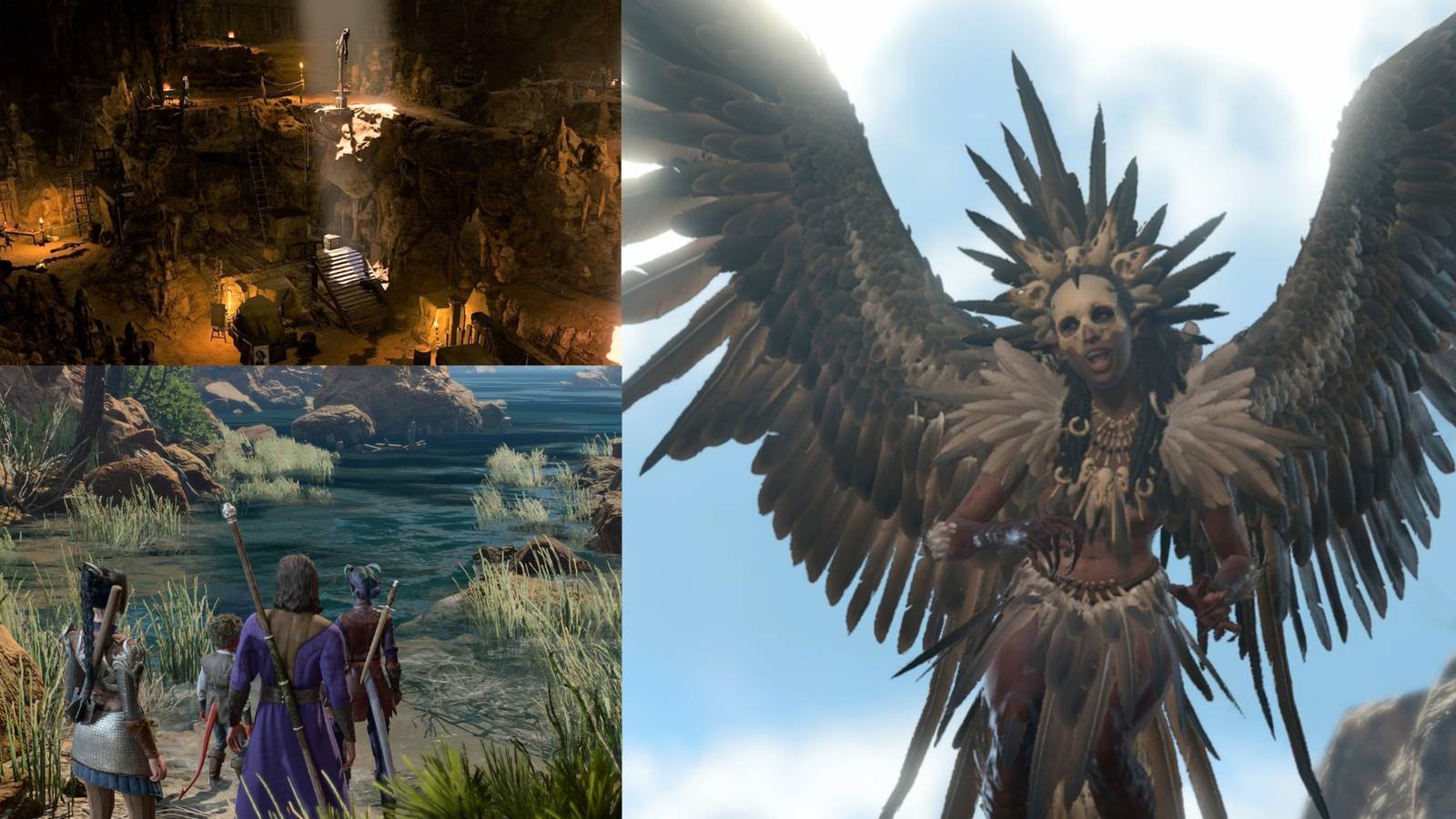 A split image of the best side quests in act one of Baldur's Gate 3