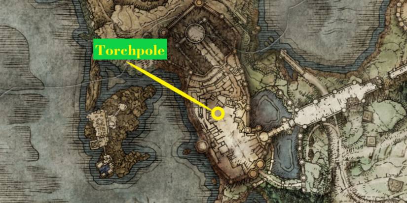Torchpole location on the map in Elden Ring