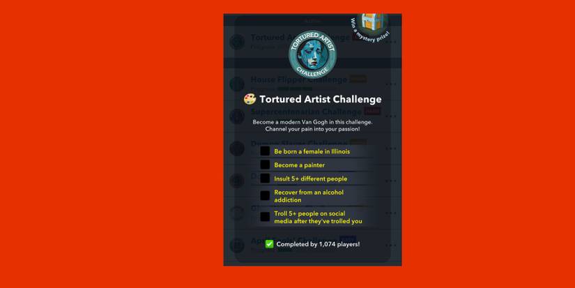 tortured artist challenge tasks bitlife 