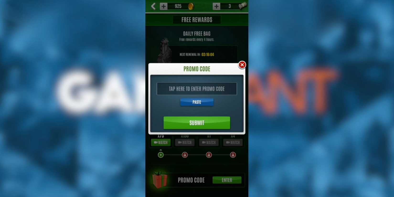 Ultimate Golf the codes tab