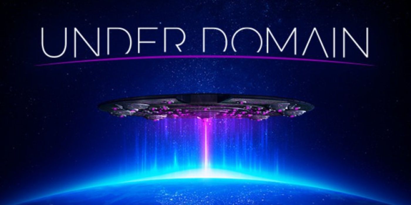 Under Domain title card, UFO beaming something at Earth