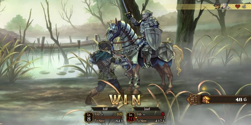 Image of a deployed unit winning a battle in Unicorn Overlord