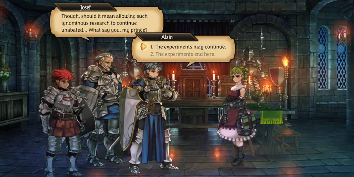 "¡Decisión Crucial en Unicorn Overlord: Continuar o Detener los Experimentos del Yelmo Atormentado! (Elección de Tatiana)"