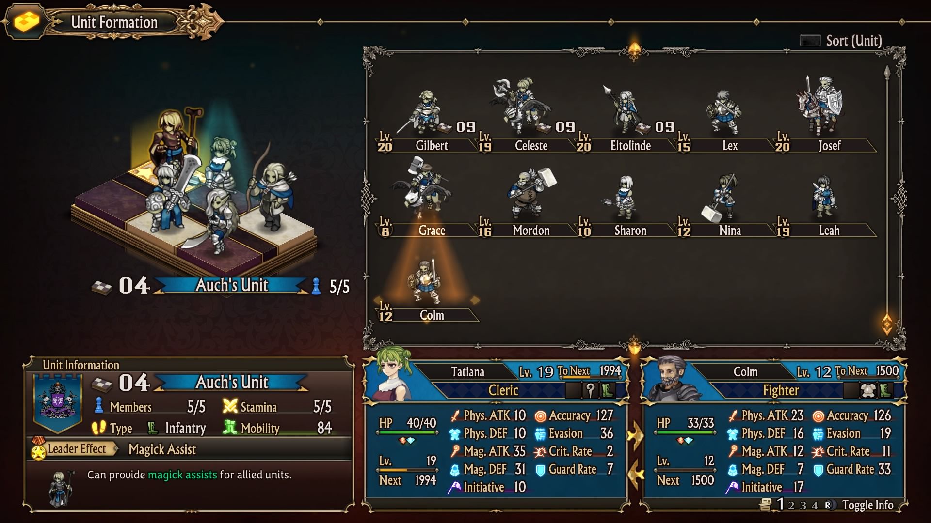 Unicorn Overlord Formation Setup