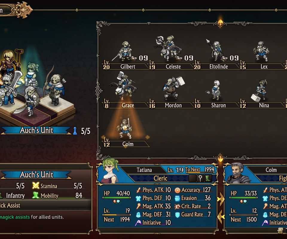 Unicorn Overlord Formation Setup