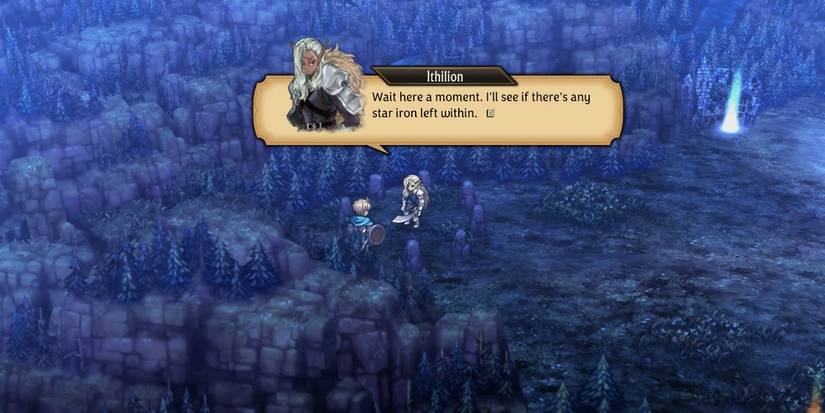 Image of Ithilion inspecting a stone circle in Unicorn Overlord