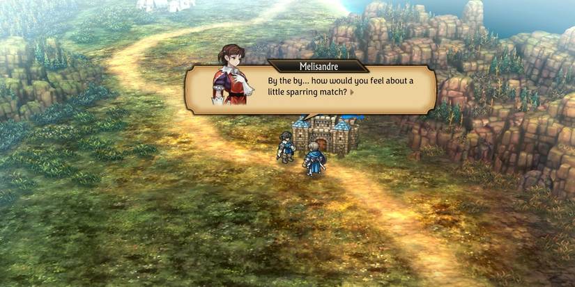 Image of Alain and Melisandre in a Rapport Conversation in Unicorn Overlord