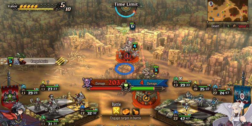 Image of Ochlys' Unit taking on a group of Wyvern Knights in Unicorn Overlord