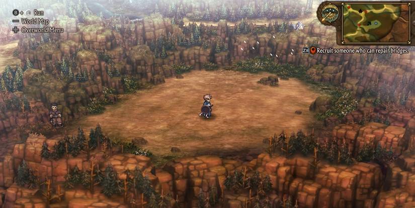 Image of Alain visiting the Quarry for mining in Unicorn Overlord