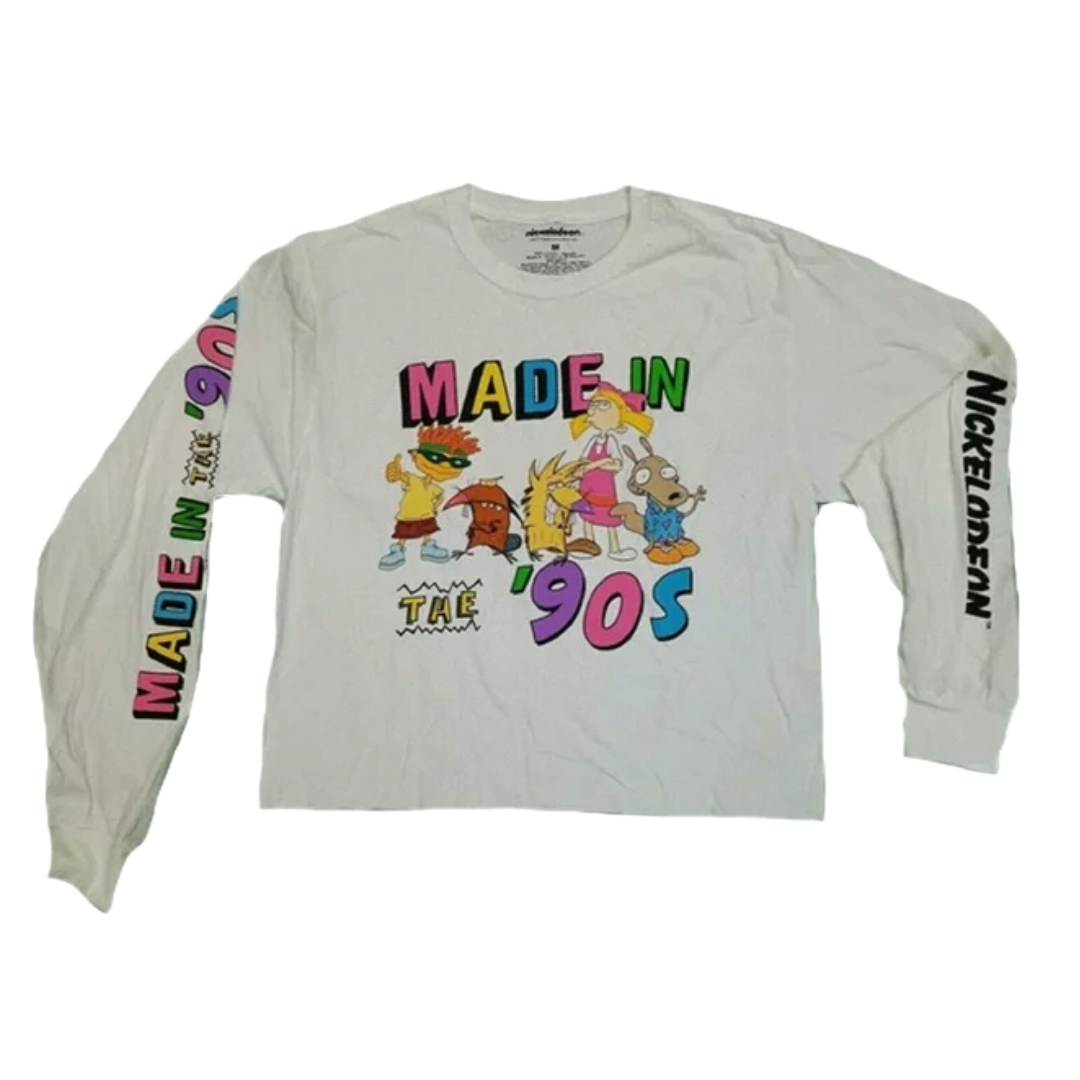 Nickelodeon Made In The 90's Junior Women's Crop Long Sleeve T-Shirt