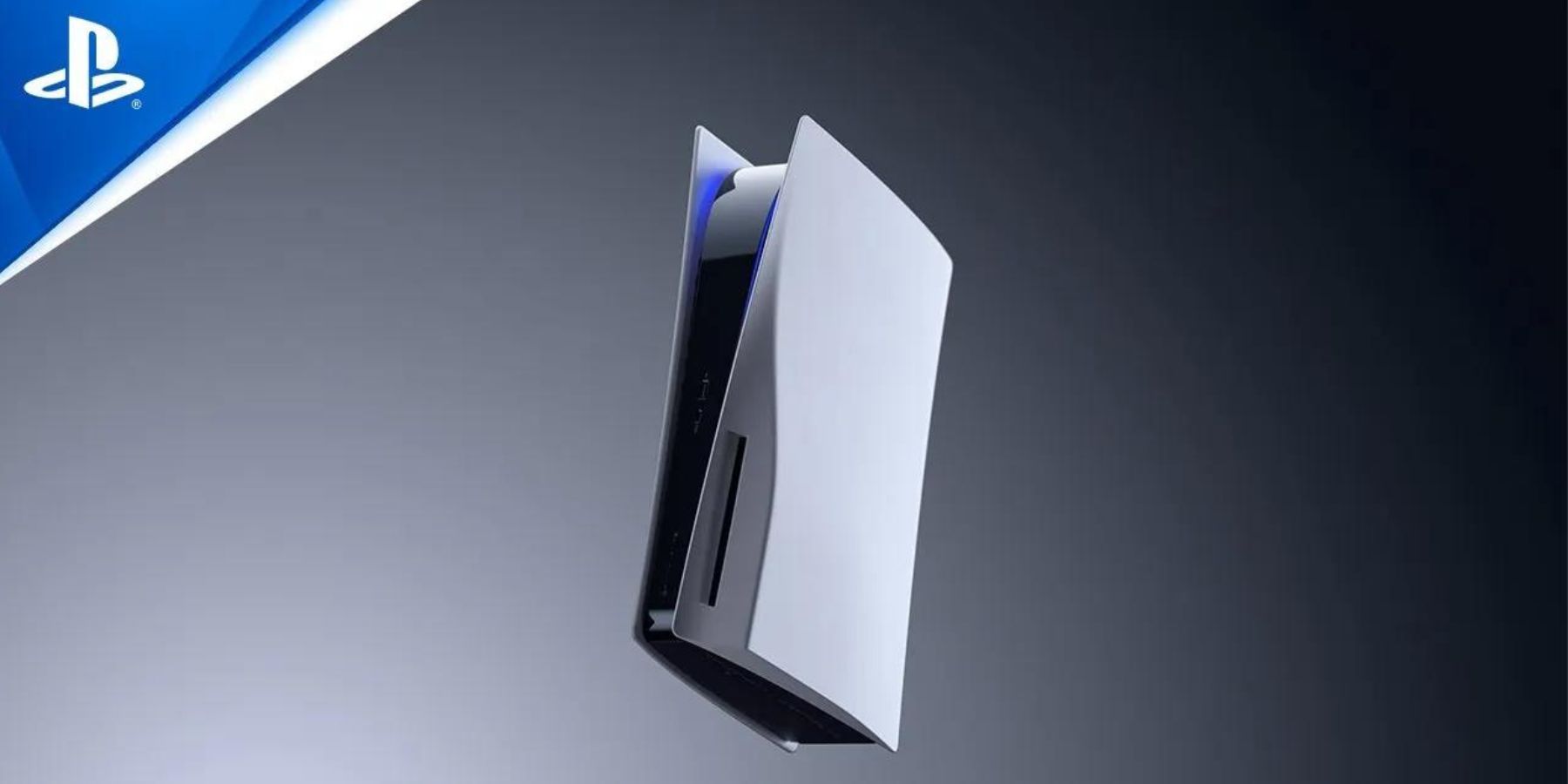 A floating PlayStation 5 console