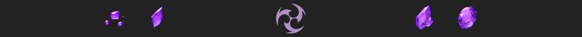 a narrow image strip with the electro symbol and vajrada amethyst gems from genshin impact
