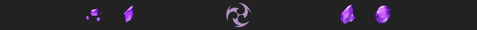 a narrow image strip with the electro symbol and vajrada amethyst gems from genshin impact