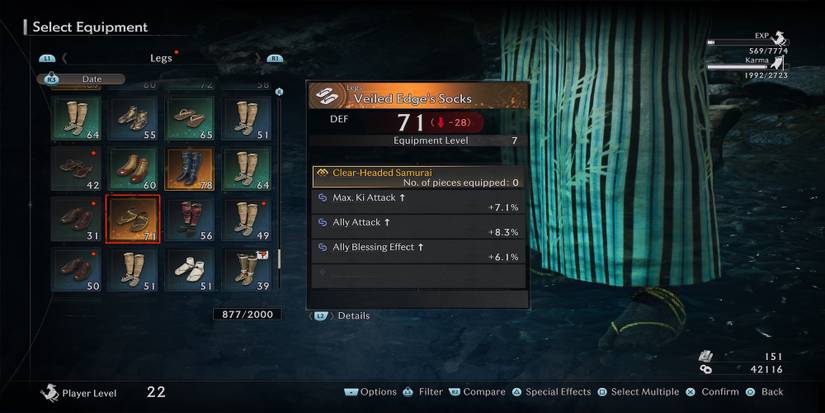 Veiled Edge’s Socks armor in Rise of the Ronin