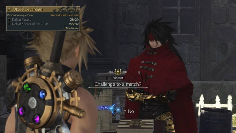 Vincent in Queen's Blood Final Fantasy 7 Rebirth