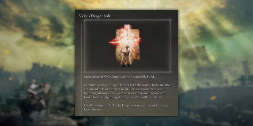 Vyke's Dragonbolt Incantation in Elden Ring
