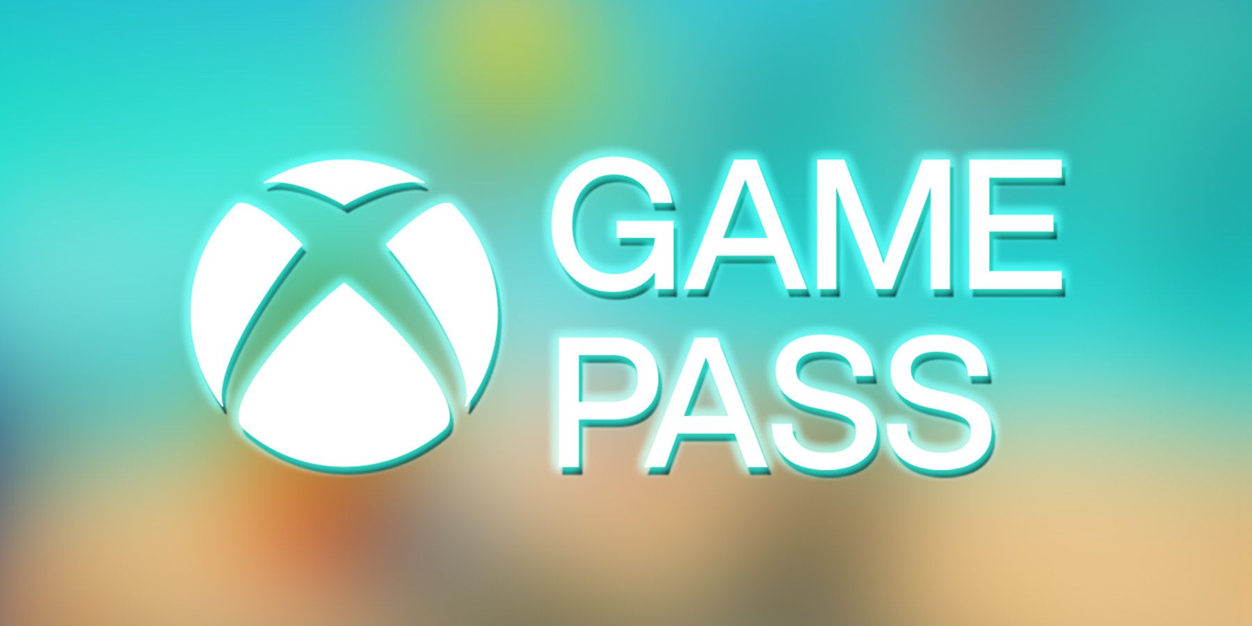 white Xbox Bame Pass logo with light blue glow on blurred SpongeBob Squarepants Battle for Bikini Bottom Rehydrated screenshot
