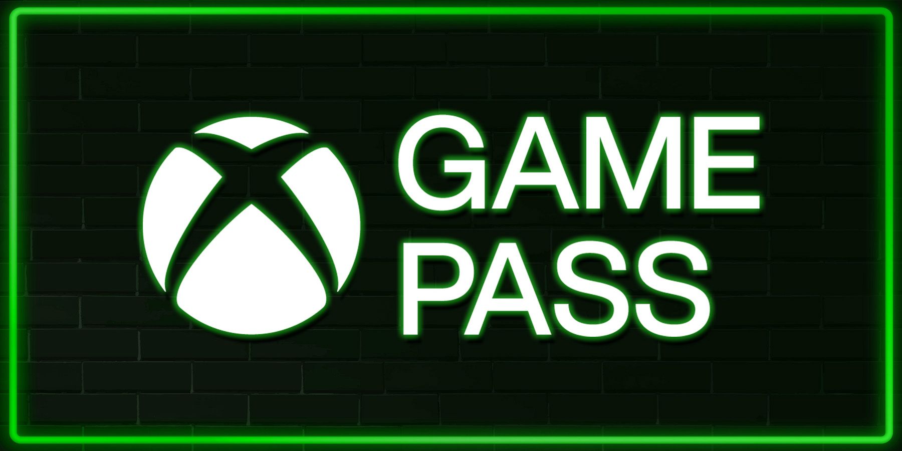 White Xbox Game Pass glowing logo on green neon lit wall