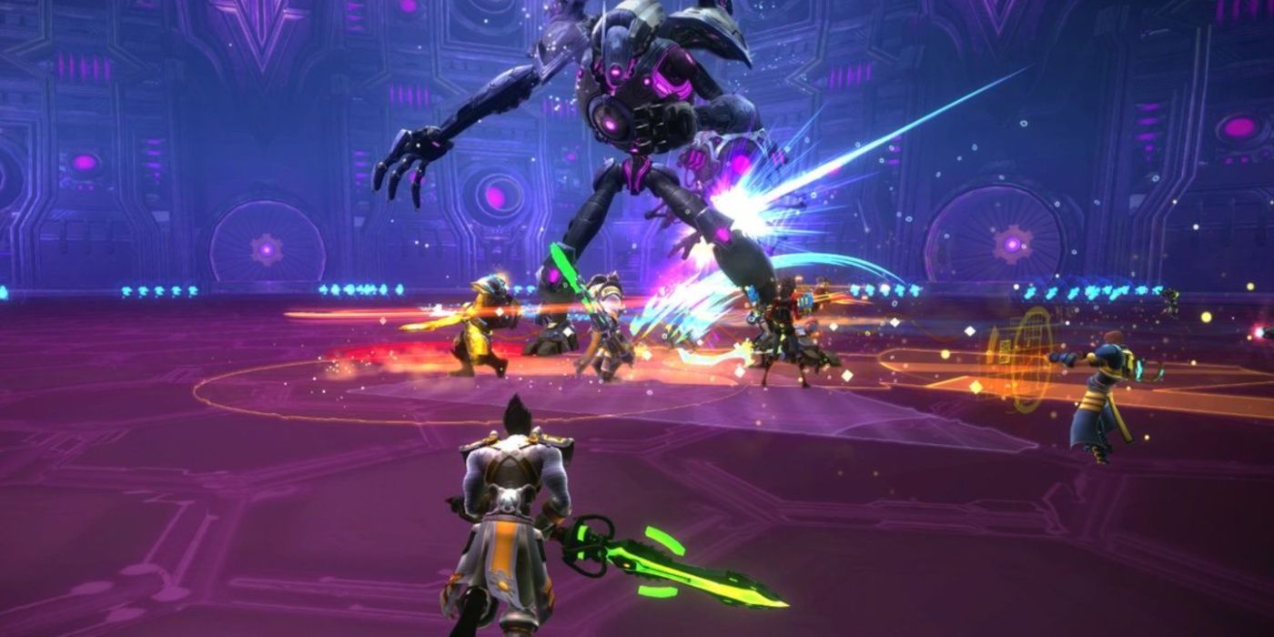 Wildstar boss fight taking place