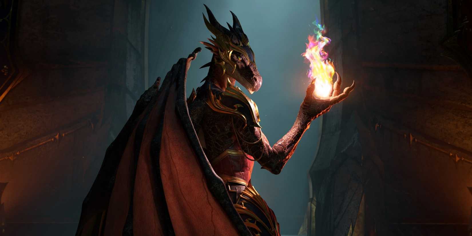 emberthal a black dracthyr dragon person from the take to the skies wow df trailer