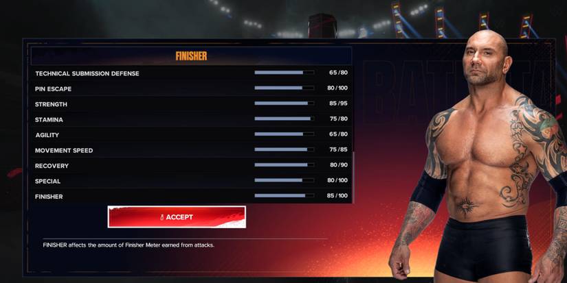 WWE 2K24 Batista Attributes