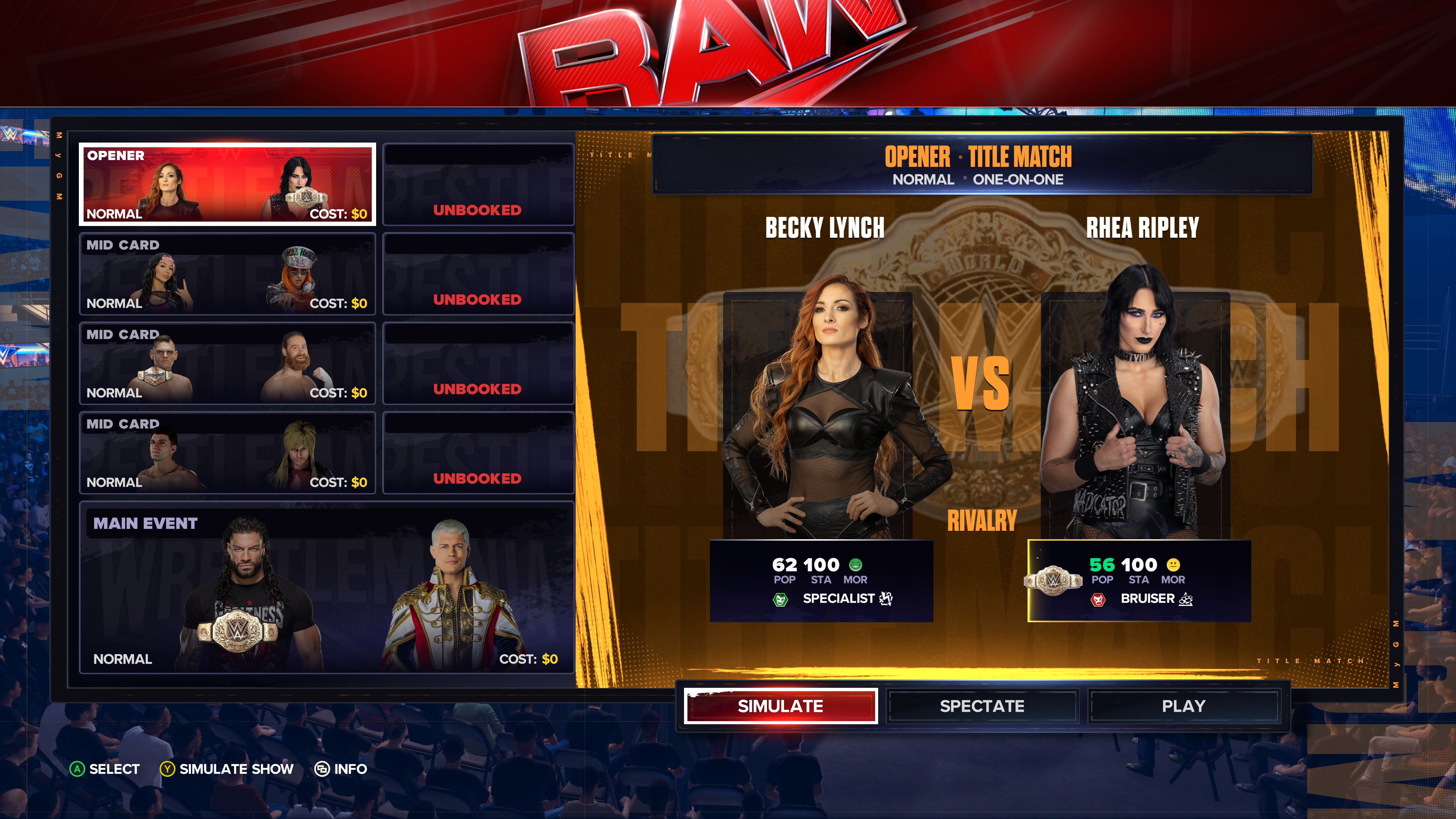 WWE 2K24 Becky vs. Rhea Ripley