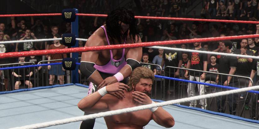 WWE 2K24 Bret Hart with the Shoulder Claw on the the Million Dollar Man