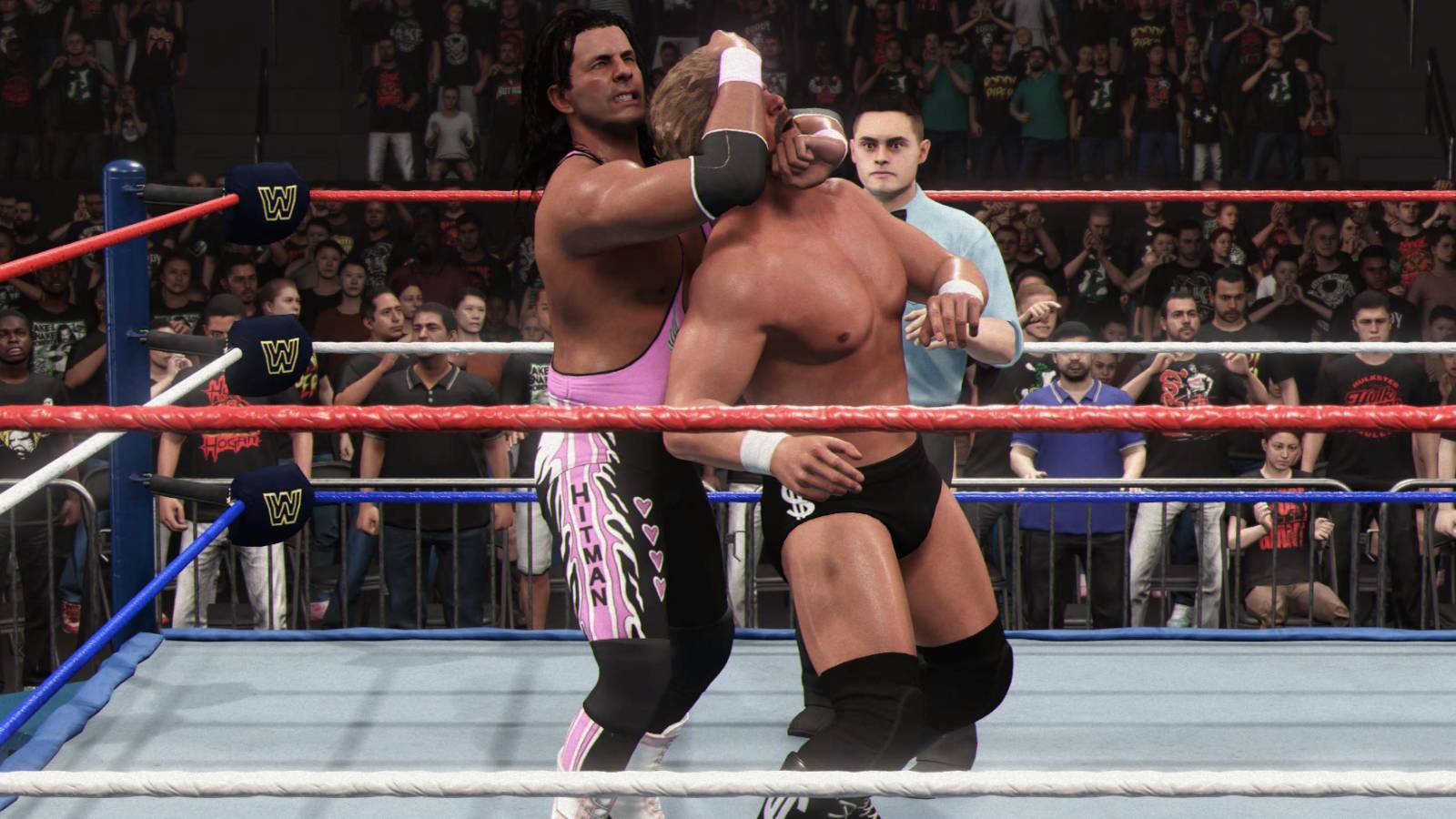 WWE 2K24 Bret Hart with the Sleeper Hold on the the Million Dollar Man