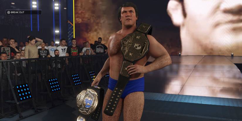 WWE 2K24 -  Bruno Sammartino entering the ring as the double champ