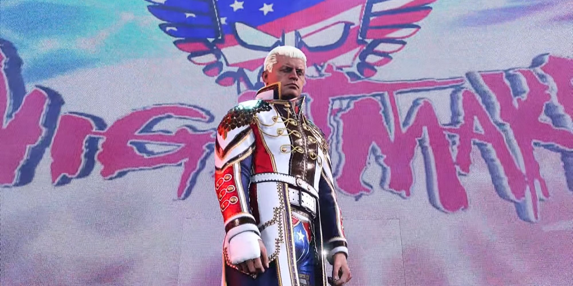 Cody Rhodes in his entrance gear in WWE 2K24