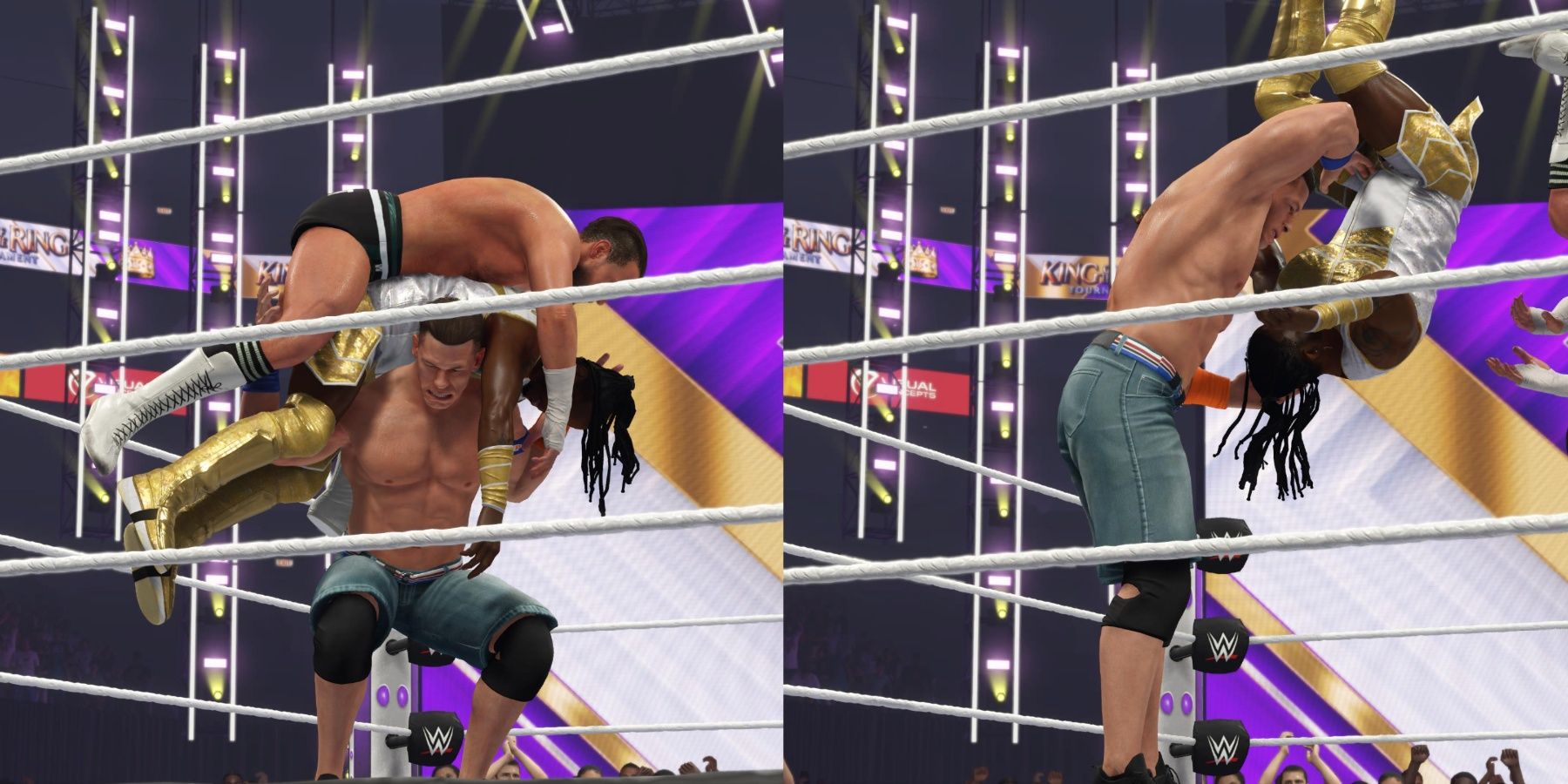 WWE 2K24 John Cena with the double Attitude Adjustment