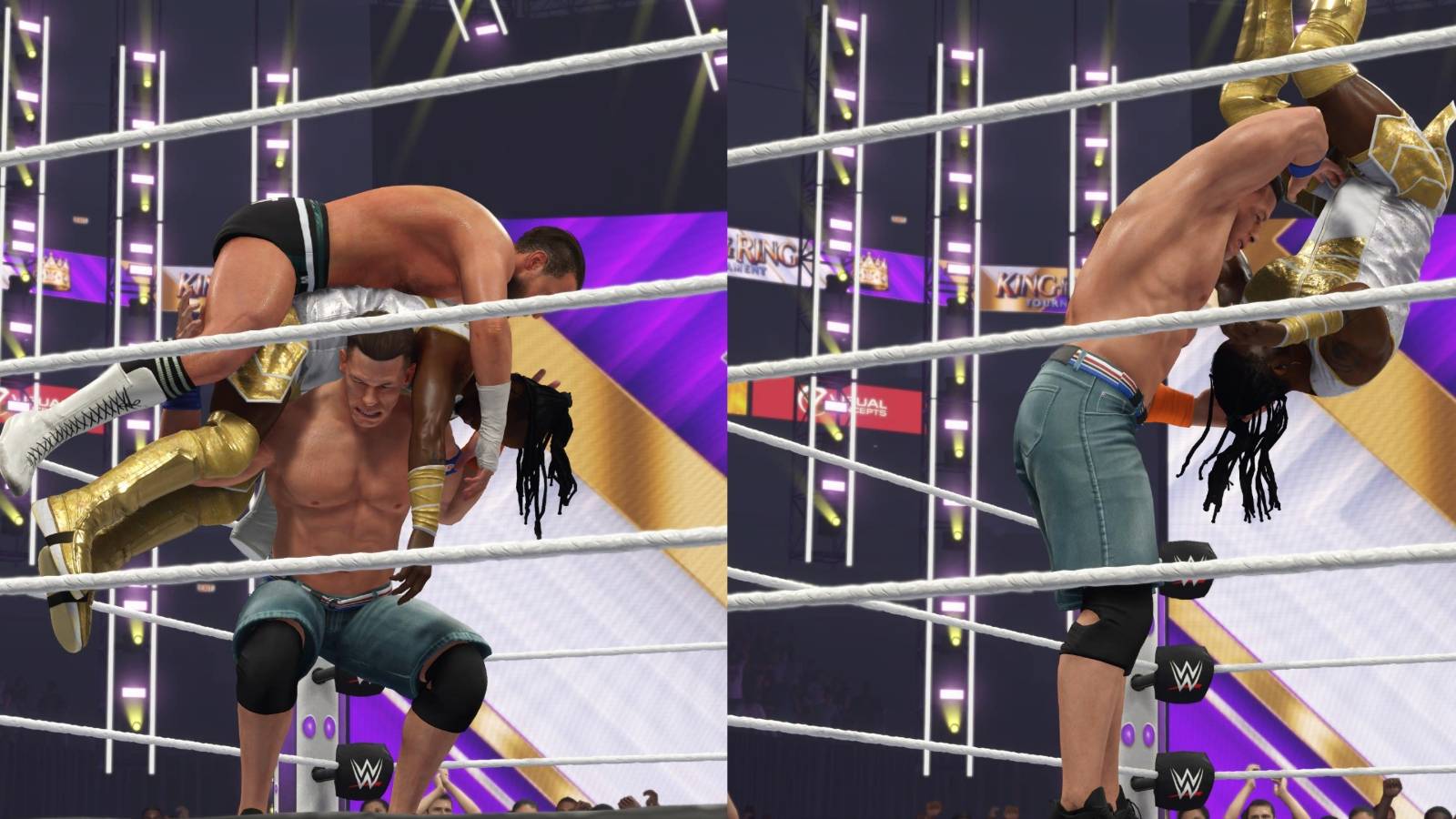 WWE 2K24 John Cena with the double Attitude Adjustment