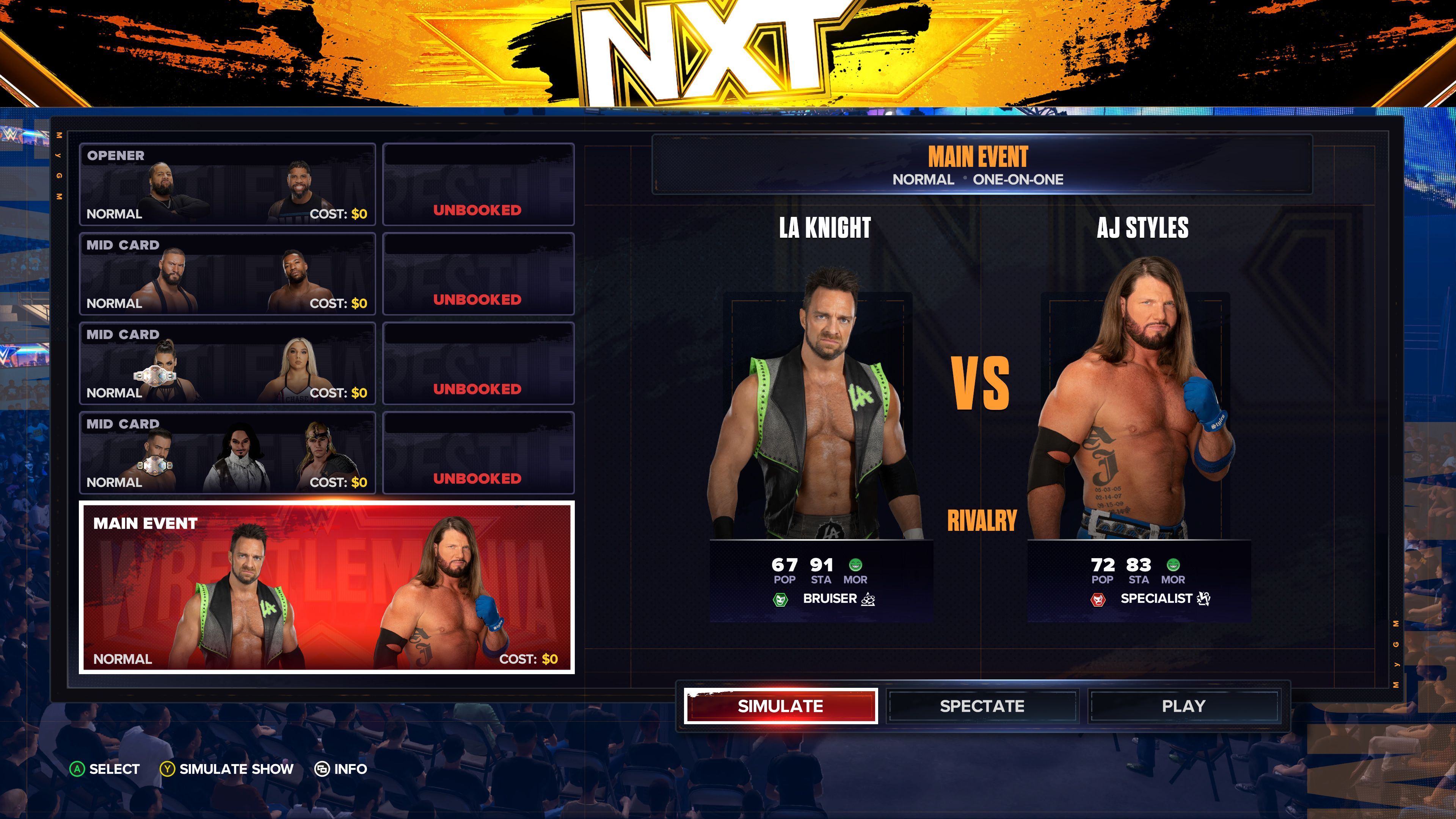 WWE 2K24 LA Knight vs AJ Styles
