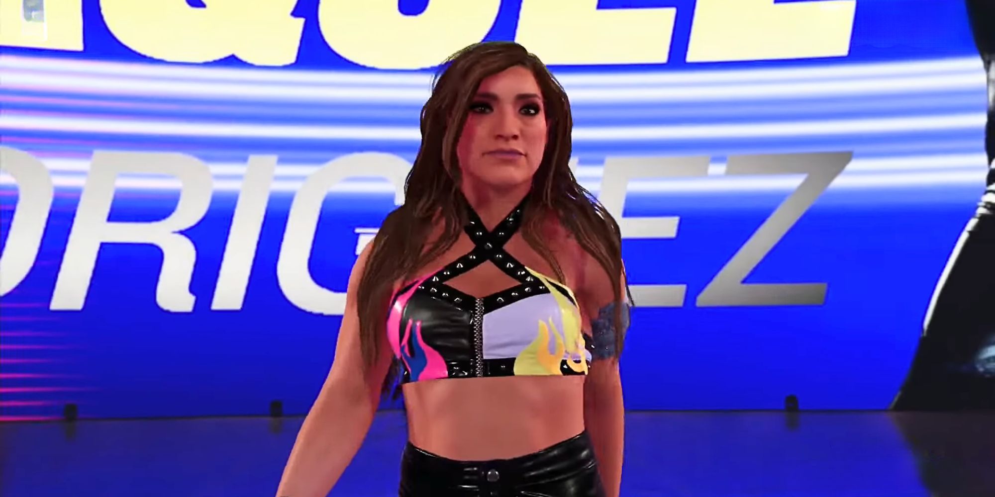 Raquel Rodriguez walking to the ring in WWE 2K24