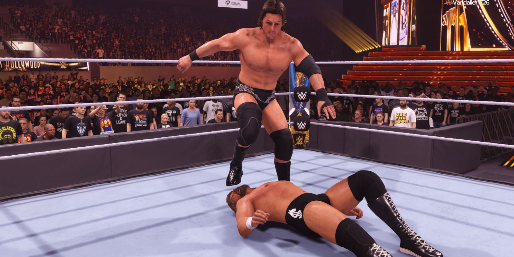 WWE 2K24 Regal foot twist Dibiase's face