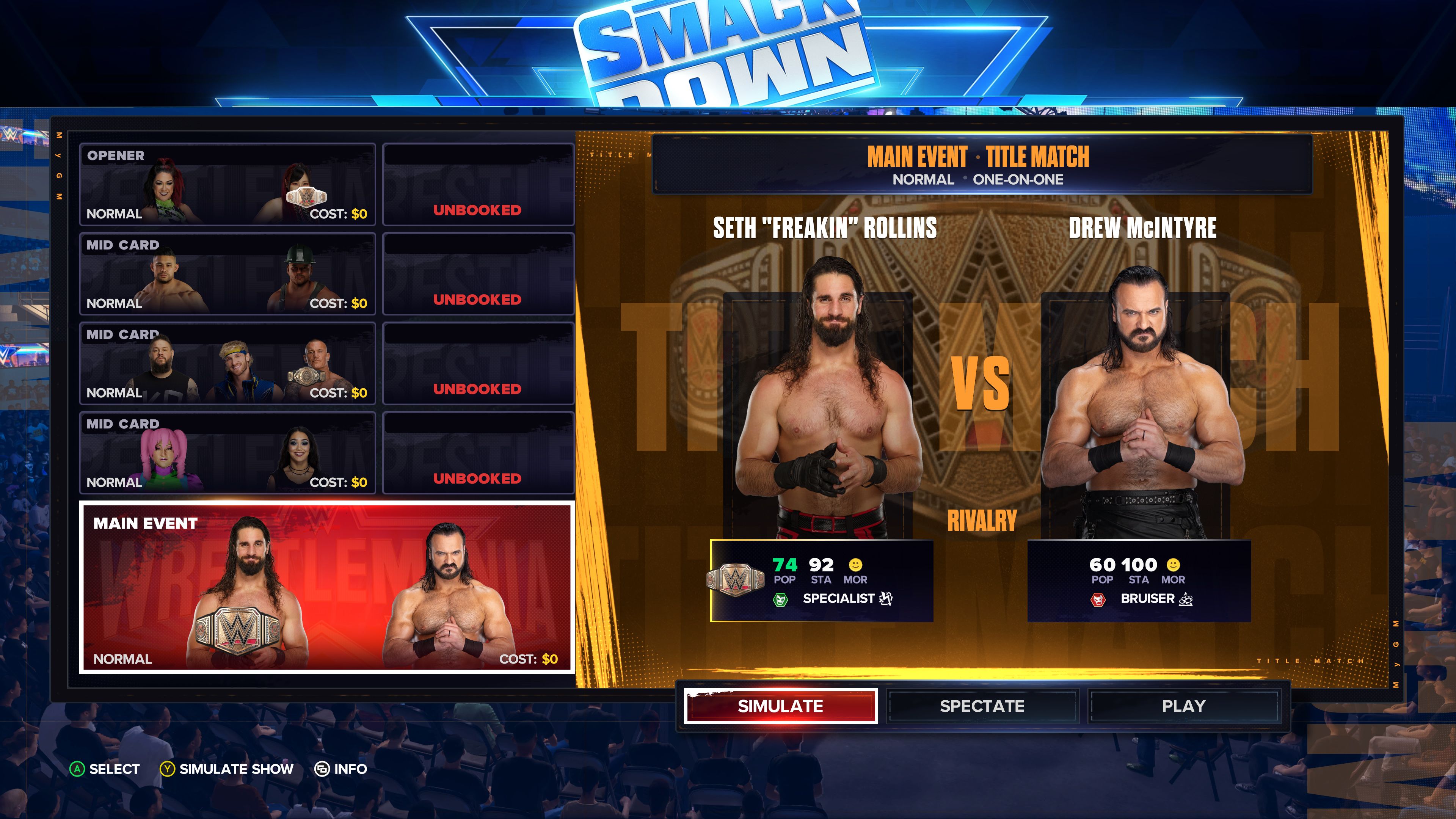 WWE 2K24 Seth vs Drew