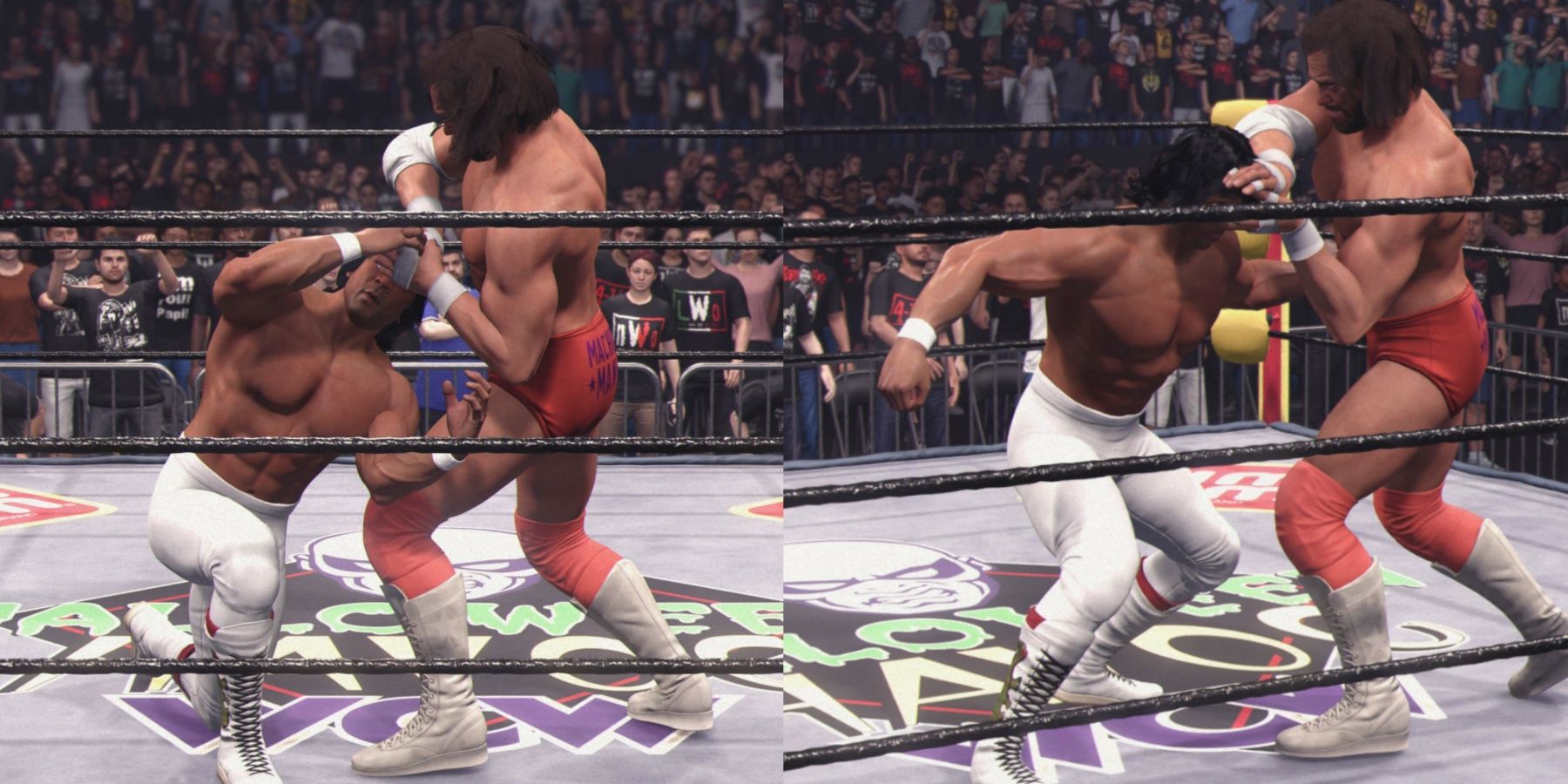 WWE 2K24 Steamboat reverses the grounded grapple from Savage - Reversing Grounded Grapple Moves In WWE 2K24