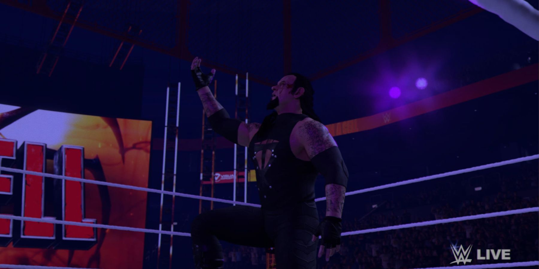 WWE 2K24 Undertaker celebrating a win in the Hell in a Cell