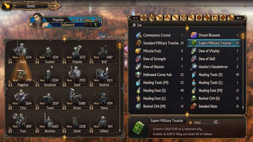 XP Items and Skills