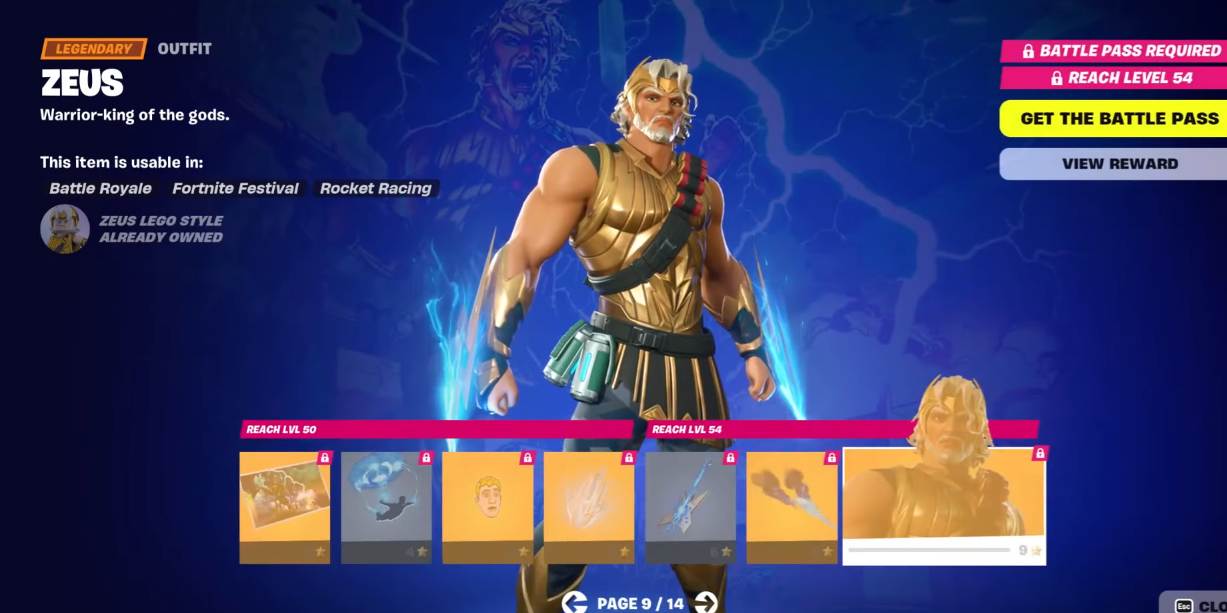 zeus battle pass page