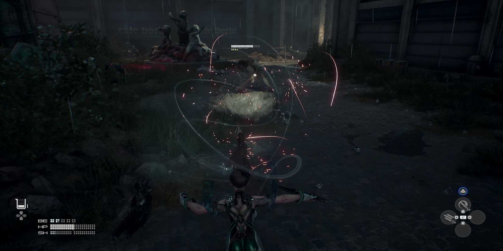 The Player Perfectly Dodging An Attack 