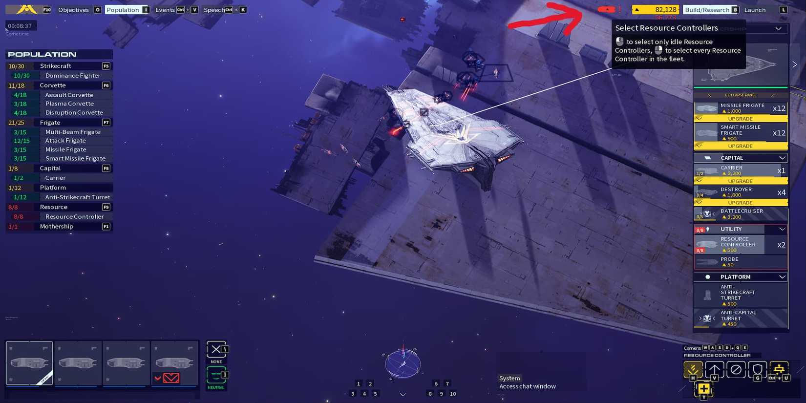 The Select Resource Controllers Button Flashing Red 