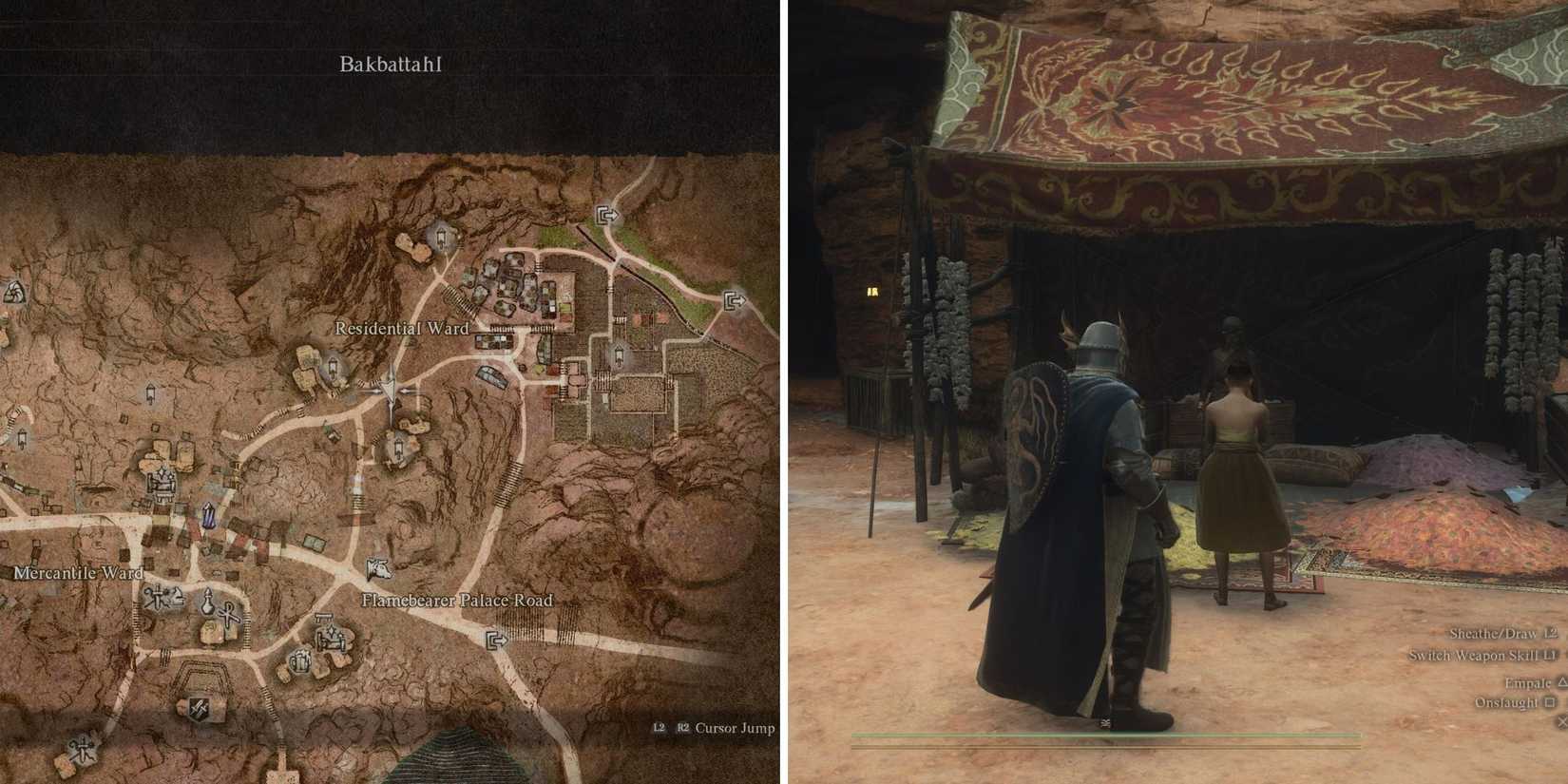 The Location Of The Flower Shop On The Map & The Player Approaching