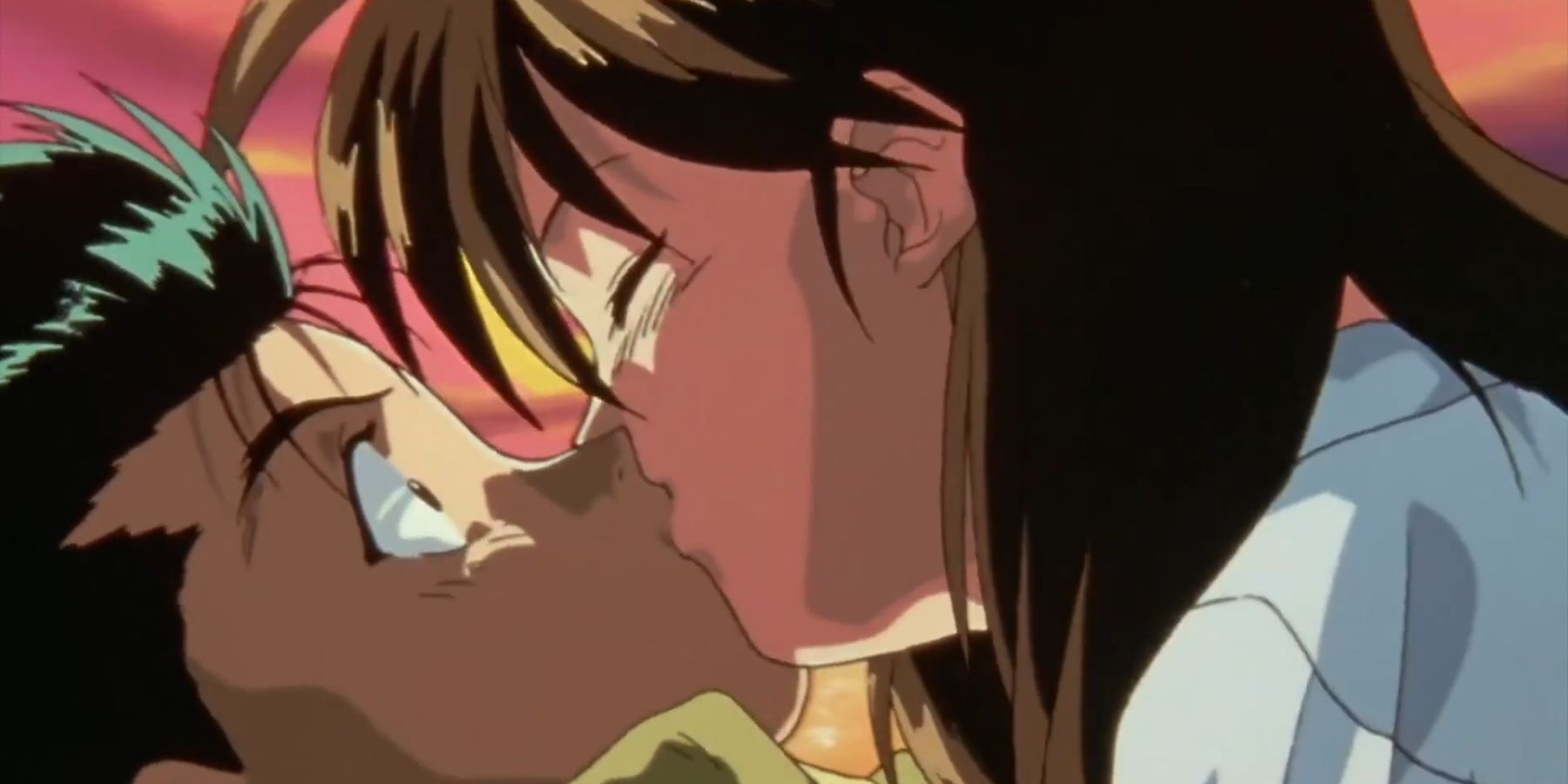 Yusuke Urameshi & Keiko Yukimura (Yu Yu Hakusho) kiss anime