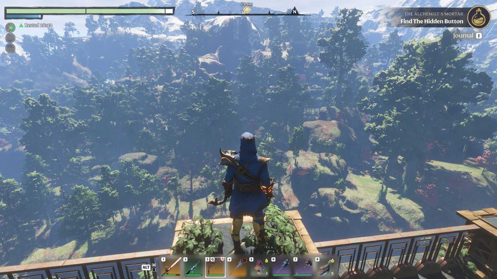 A line of Hardwood trees in Enshrouded